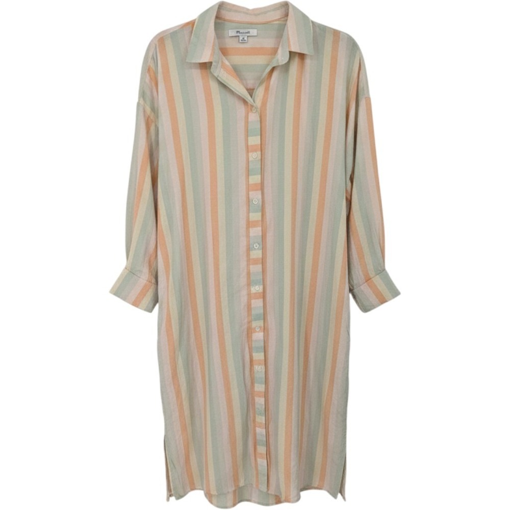 Madewell Shirt Dress Womens XS Multicolor Striped Cotton Button Down Long Sleeve